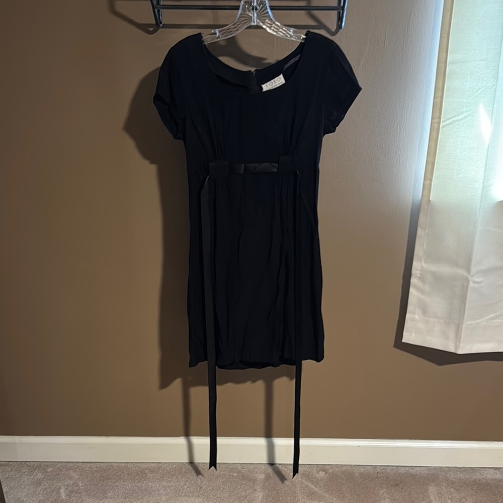 XOXO Elegant Black Mini Dress with Bow Accent